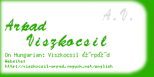 arpad viszkocsil business card